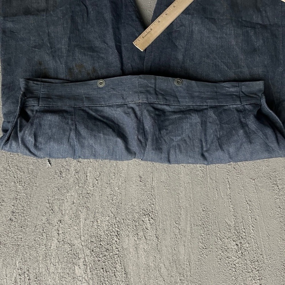 Vintage Broad Fall Denim Work Pants 38x28 Blue 1940s 1950s Selvedge Amish - Picture 5 of 12